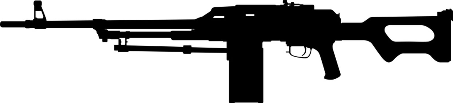 Kalashnikov PKM illustration silhouette