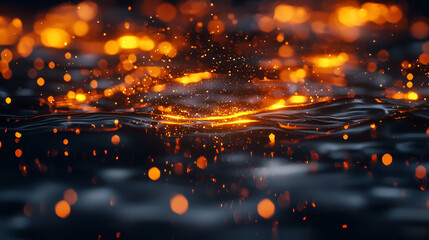 Naklejka premium Futuristic liquid metal background with glowing reflections