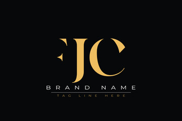 FJC abstract letter logo design. This logo is designed by three abstract letters.