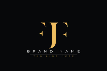 FJF abstract letter logo design. This logo is designed by three abstract letters.