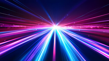 Fototapeta premium neon rays speed lines