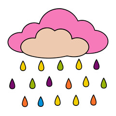 Rain Cloud Icon Vector Art Illustration Design for Weather and Forecast Graphics