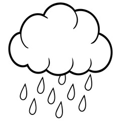 Rain Cloud Icon Vector Art Illustration Design for Weather and Forecast Graphics