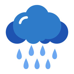 Rain Cloud Icon Vector Art Illustration Design for Weather and Forecast Graphics