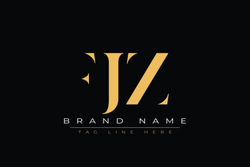 FJZ abstract letter logo design. This logo is designed by three abstract letters.