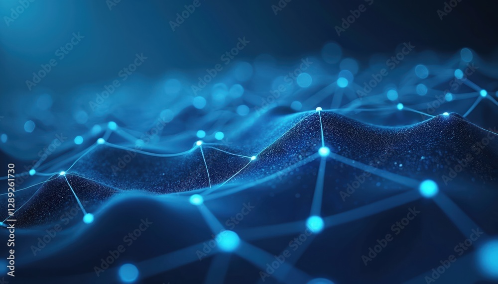 Poster abstract blue data background with network connection structure. sci-fi design elements. tech busine