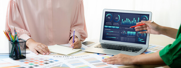 Business data dashboard provide business intelligence analytic for marketing strategy planning...