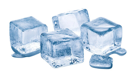 Obraz premium Pile of ice cubes isolated on transparent background , cooling drinks clipart