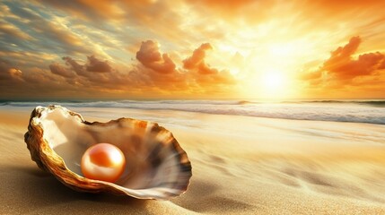 Sunset beach pearl oyster shell treasure