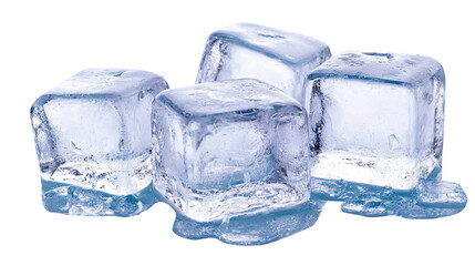 Pile of ice cubes isolated on transparent background , cooling drinks clipart
