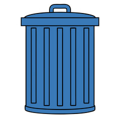Trash Bin Icon – Waste Management Vector Art Illustration Design for Cleanliness and Recycling