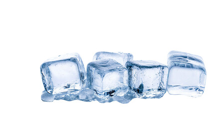Pile of ice cubes isolated on transparent background , cooling drinks clipart