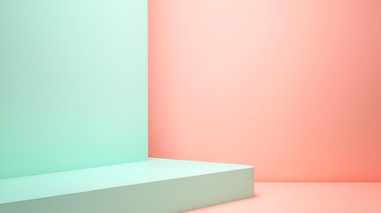 Minimal gradient background in soft mint and pale peach