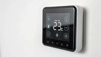 Smart Thermostat on White Wall