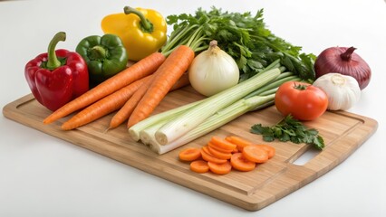 Assorted Vegetables on Cutting Board