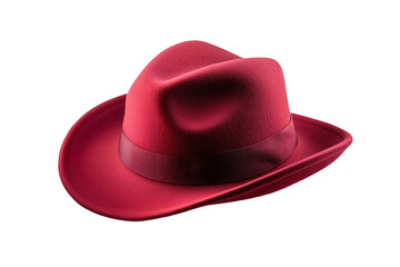vibrant red cowboy hat with classic western design isolated png transparent cutout