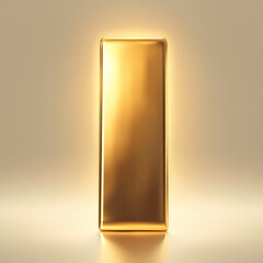 glowing gold bar stands tall, radiating luxury and elegance in soft light