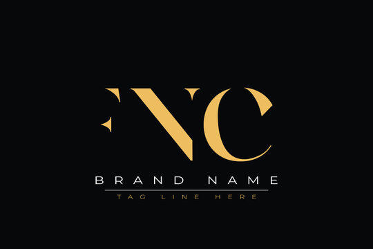FNC abstract letter logo design. This logo is designed by three abstract letters.