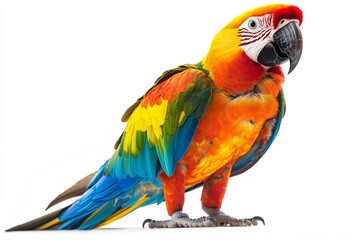 Obraz premium Colorful Macaw Parrot Displaying Bright Plumage in Profile