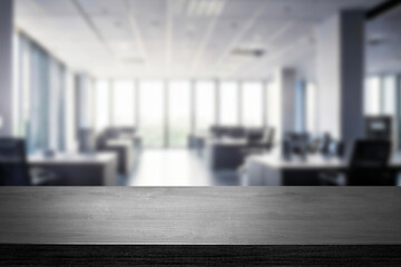 empty wooden top blurred for background. personal office desk for boss office room. this background...