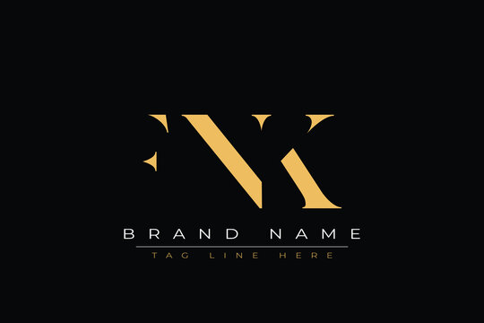 FNK abstract letter logo design. This logo is designed by three abstract letters.