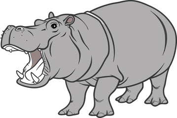Obraz premium Hippopotamus Vector Design for Nature Enthusiasts