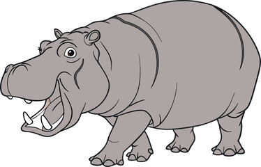 Obraz premium Hippopotamus Vector Design for Nature Enthusiasts