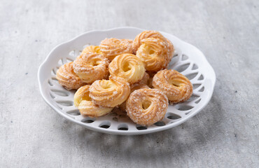 Samanta, typical brazilian sugar covered biscuit over wooden table