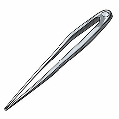 polished pair of tweezers with sharp tip, ideal for precision tasks
