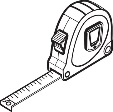 black and white tape measure clip art preview