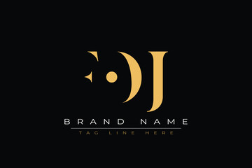 FOJ abstract letter logo design. This logo is designed by three abstract letters.