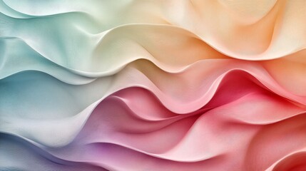 Obraz premium Colorful Flowing Fabric Background Depicting Beautiful Wavy Shapes