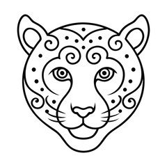 leopard head formed with spiral patterns