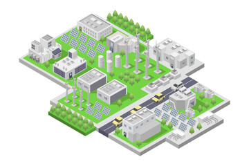 Ecology Green Energy Isometric