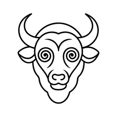 bison head formed with spiral patterns