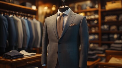 Naklejka premium Eleganter Anzug auf einer Schneiderpuppe