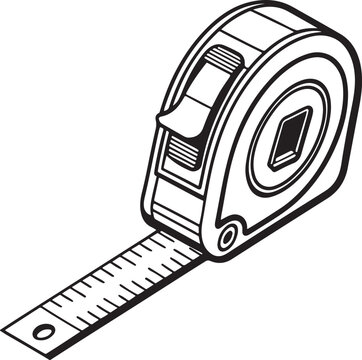 black and white tape measure clip art preview