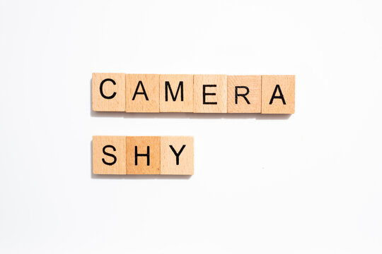 Camera Shy on white background