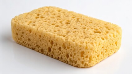 Rectangular Cellulose Sponge on White Background