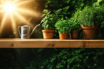 Charming greenhouse sanctuary filled with vibrant plants and sunlit wooden shelves