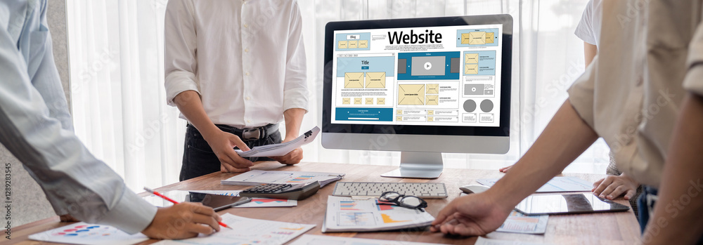 Poster website design software provide brisk template for online retail business and e-commerce