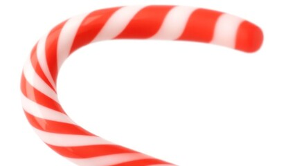 Obraz premium Close-up image of a red and white candy cane, showcasing twisted design and vibrant colors. Traditional holiday treat associated with Christmas celebrations. Perfect Any Project.