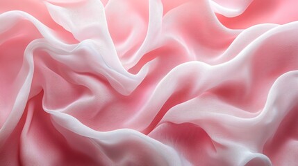 Obraz premium Delicate pink and white fabric forms soft flowing folds and layers