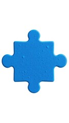 Obraz premium A blue textured puzzle piece with a rough surface, representing connection and problem-solving. Perfect Any Project.