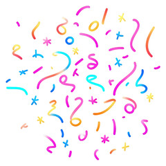 Obraz premium PNG Confetti background light black.