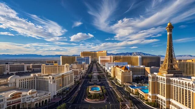 beautiful city of Las Vegas United States. sunny day

