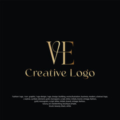 VE LUXURY logo or EV modern logo, modern logo, golden, creative, minimal, icon, letter, initials, and monogram logo design. free vector files ve logo.eps