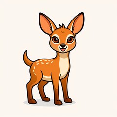 Obraz premium Cute vector dik-dik illustration with soft shading on white backdrop 