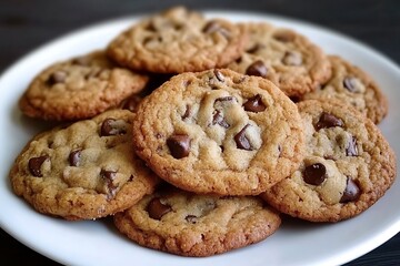 Chocolate chip cookies plate, kitchen
