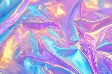 "Iridescent Holographic Foil Texture with Rainbow Light Reflection"